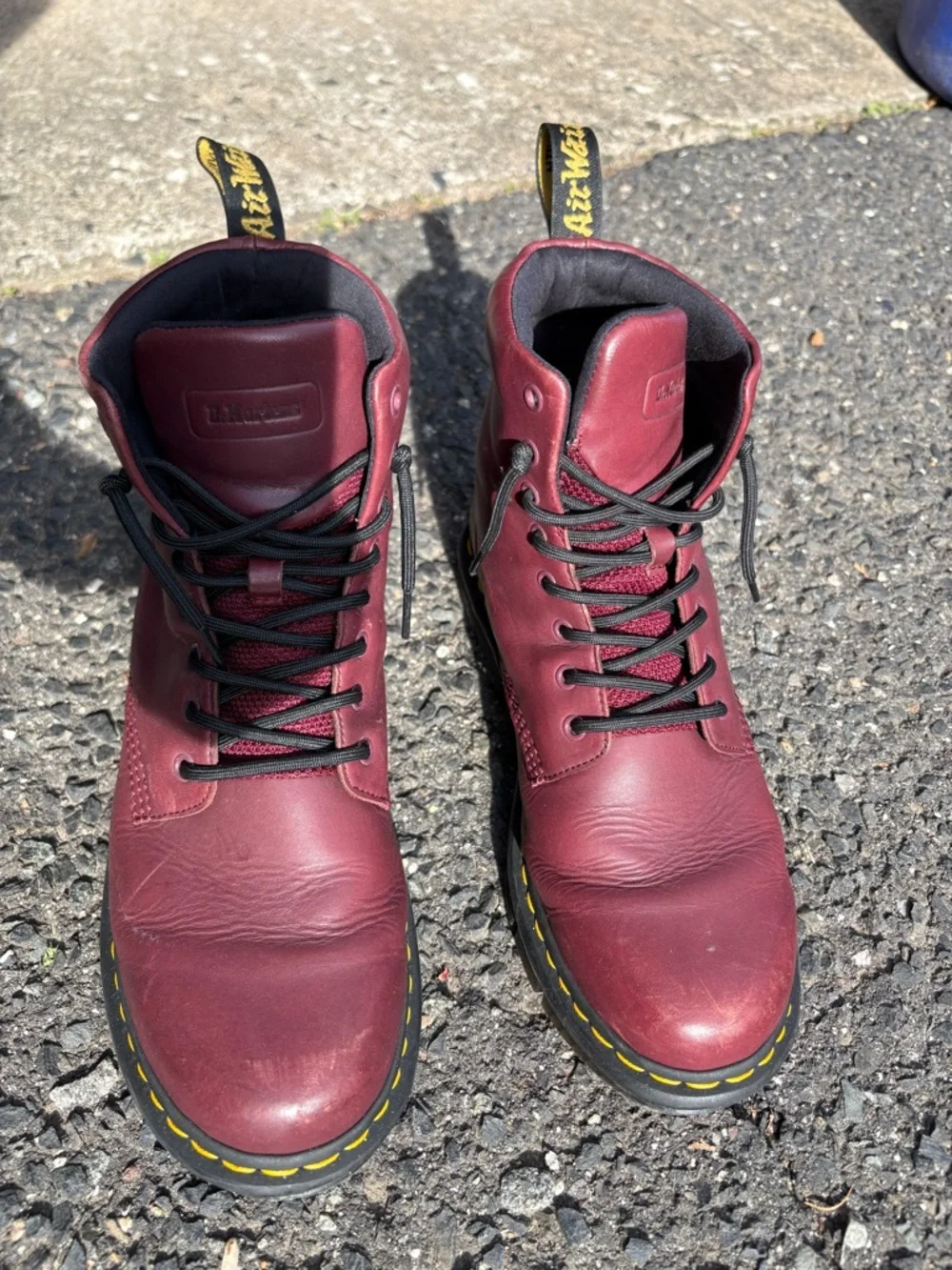 Dr. Martens 8-Eye Leather Boots in Burgundy - Picture 5 of 6